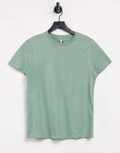 Сине-зеленая футболка из органического хлопка с круглым вырезом ASOS DESIGN Ultimate-Зеленый цвет