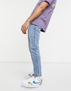 Голубые джинсы скинни Bershka-Голубой