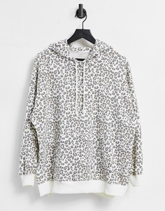 Худи с леопардовым принтом American Eagle-Кремовый