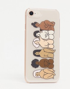 Прозрачный чехол для iPhone 6/7/8 с принтом группы девушек Monki