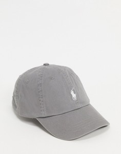 Серая кепка с логотипом с игроком поло Polo Ralph Lauren-Серый