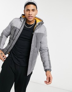 Светло-серый пуховик с капюшоном Jack & Jones Core