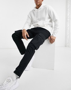 Черные брюки карго с ремнем Topman-Черный цвет