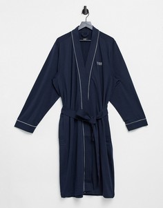 Темно-синий халат кимоно с логотипом BOSS Bodywear