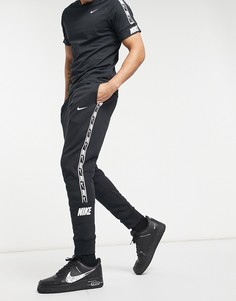 Черные джоггеры с манжетами и лентой Nike Repeat Pack-Черный цвет