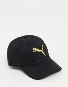 Черно-золотая кепка Puma essentials-Черный цвет