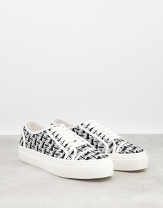 Кеды на шнуровке из фактурной ткани ASOS DESIGN-Многоцветный