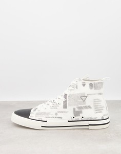 Кеды на шнуровке с монограммным принтом ASOS DESIGN-Белый