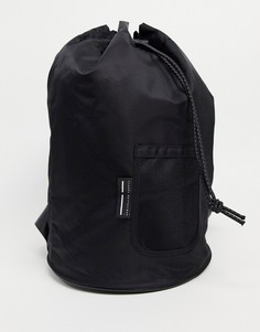 Черный нейлоновый рюкзак с сетчатым карманом ASOS DESIGN-Черный цвет
