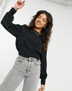Черное боди с длинными рукавами Topshop-Черный цвет