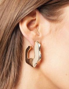 Золотистые массивные серьги-кольца Monki Hazel-Золотистый