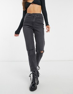 Черные джинсы с рваной отделкой Object-Черный цвет