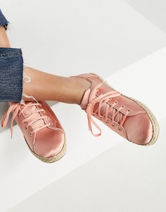 Розовые эспадрильи на шнуровке Toms Lena-Розовый цвет