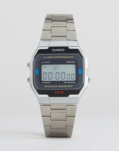 Цифровые часы-браслет в стиле унисекс серебристого цвета Casio A163WA-1QES-Серебристый