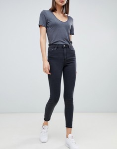 Черные джинсы скинни с завышенной талией ASOS DESIGN-Черный
