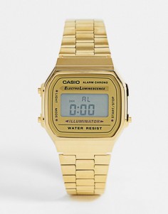 Цифровые часы в стиле унисекс с позолоченным браслетом Casio A168WGEA-9EF-Золотистый