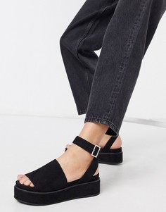 Сандалии на плоской платформе ASOS DESIGN-Черный