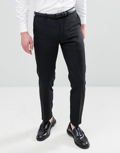 Черные узкие брюки из ткани с 50% содержанием шерсти Harry Brown-Черный цвет