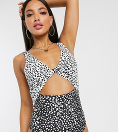 Монохромный слитный купальник из переработанных материалов ASOS DESIGN-Мульти