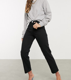 Черные прямые джинсы узкого кроя с завышенной талией ASOS DESIGN-Черный