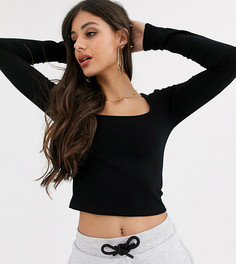 Черный топ с квадратным вырезом ASOS DESIGN Tall