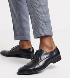 Черные туфли дерби для широкой стопы из искусственной кожи ASOS DESIGN Vegan-Черный цвет