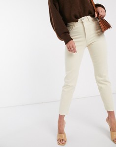 Светло-бежевые узкие джинсы стрейч в винтажном стиле из органического хлопка Stradivarius-Белый