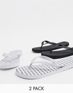 Набор из 2 пар шлепанцев (черные/ белые) Truffle Collection-Мульти