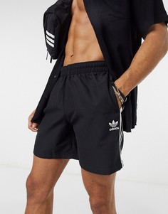 Черные шорты для плавания с 3 полосками adidas Originals-Черный цвет