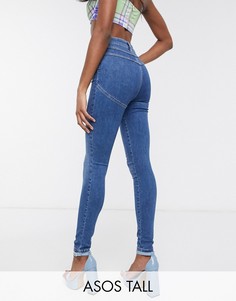 Выбеленные джинсы скинни ASOS DESIGN Tall-Синий
