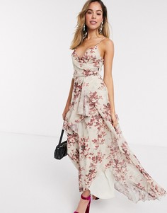 Платье макси с цветочным принтом ASOS DESIGN-Мульти