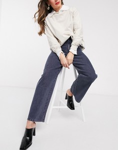 Темно-синие свободные джинсы с завышенной талией ASOS DESIGN-Синий