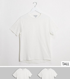 2 обтягивающие футболки с закругленным краем Another Influence Tall-Белый