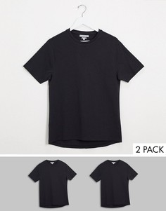 2 обтягивающие футболки с закругленным краем Another Influence-Черный