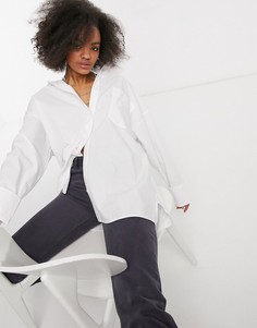 Белая oversize-рубашка из хлопка свободного кроя в винтажном стиле ASOS DESIGN-Белый