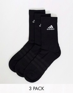 Набор из 3 пар черных носков до середины голени adidas Training-Черный цвет