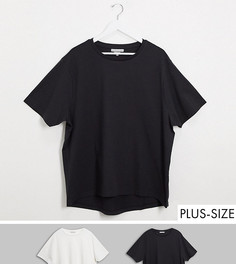 Набор из 2 обтягивающих футболок с асимметричным краем Another Influence Plus-Мульти