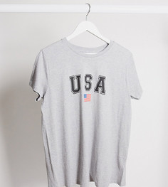 Футболка с принтом "USA" ASOS DESIGN Maternity-Серый