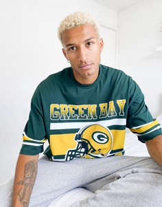 Oversized-футболка с принтом ASOS DESIGN NFL-Зеленый