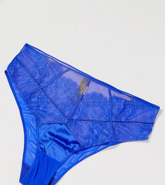 Бразильские трусы кобальтового цвета с кружевом Ann Summers-Синий