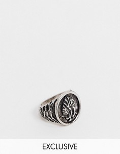 Серебристое кольцо с изображением сердца Reclaimed Vintage inspired-Серебряный