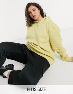 Худи оливково-зеленого цвета в стиле oversized с логотипом-галочкой Nike-Зеленый