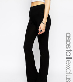 Расклешенные брюки с завышенной талией ASOS TALL-Черный