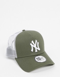 Бейсболка цвета хаки с логотипом команды NY Yankees New Era 9forty-Зеленый цвет