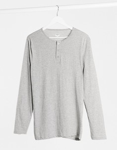 Серый меланжевый лонгслив на пуговицах Brave Soul