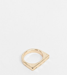 Эксклюзивное квадратное кольцо с кованным эффектом Vero Moda-Золотой