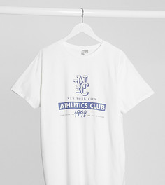 Белая футболка с принтом "NYC athletics club" ASOS DESIGN Curve-Серый