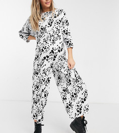 Белый комбинезон для дома со звериным принтом и завязкой на талии ASOS DESIGN maternity-Многоцветный