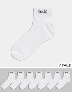 7 пар белых спортивных носков French Connection-Белый