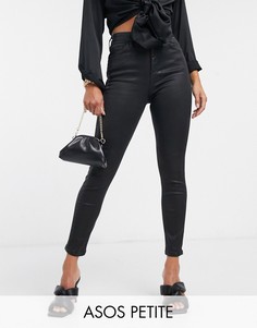 Черные моделирующие джинсы скинни с покрытием ASOS DESIGN Petite Hourglass-Черный